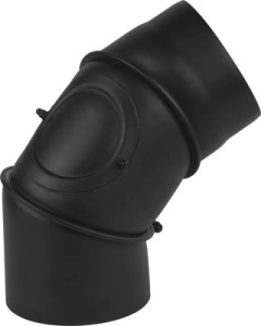Kolano czarne nastawne FI 130 90st 3cz 2 mm stal kominek piec