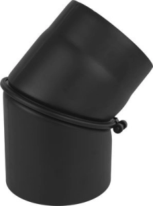 Kolano czarne nastawne FI 130 45st 2cz 2 mm stal kominek piec