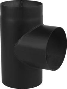 Trójnik czarny FI 200 90st 2 mm stal kominek piec