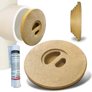 Zaślepka zatyczka ceramiczna trójnika ceramicznego fi 160 DEKIEL na KOMIN + KLEJ