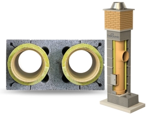 System Kominowy Ceramiczny Dual 2K Ø 180 UNIWERSAL 6mb BKU